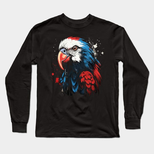 Patriotic Parrot Long Sleeve T-Shirt by JH Mart